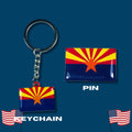 Arizona flag, Enamel pin, Flag Keychain, Adorable Collections State Flags, United States Emblem Flags, Keychains, Cute pins, Limited Edition - WORLDWIDE SOUVENIRS	