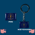 Indiana flag, Enamel pin, Flag Keychain, Adorable Collections State Flags, United States Flags, Keychains, Cute pins, Limited Edition - WORLDWIDE SOUVENIRS	