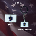 Massachusetts flag, Enamel pin, Flag Keychain, Adorable Collections State Flags, United States Flags, Keychains, Cute pins, Limited Edition - WORLDWIDE SOUVENIRS	