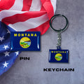 Montana flag, Enamel pin, Flag Keychain, Adorable Collections State Flags, United States Flags, Keychains, Cute pins, Limited Edition - WORLDWIDE SOUVENIRS	