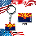 Arizona flag, Enamel pin, Flag Keychain, Adorable Collections State Flags, United States Emblem Flags, Keychains, Cute pins, Limited Edition - WORLDWIDE SOUVENIRS	