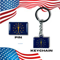 Indiana flag, Enamel pin, Flag Keychain, Adorable Collections State Flags, United States Flags, Keychains, Cute pins, Limited Edition - WORLDWIDE SOUVENIRS	