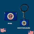 Minnesota flag, Enamel pin, Flag Keychain, Adorable Collections State Flags, United States Flags, Keychains, Cute pins, Limited Edition - WORLDWIDE SOUVENIRS	