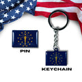 Indiana flag, Enamel pin, Flag Keychain, Adorable Collections State Flags, United States Flags, Keychains, Cute pins, Limited Edition - WORLDWIDE SOUVENIRS	