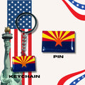 Arizona flag, Enamel pin, Flag Keychain, Adorable Collections State Flags, United States Emblem Flags, Keychains, Cute pins, Limited Edition - WORLDWIDE SOUVENIRS	