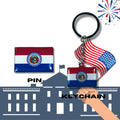 Missouri flag, Enamel pin, Flag Keychain, Adorable Collections State Flags, United States Flags, Keychains, Cute pins, Limited Edition - WORLDWIDE SOUVENIRS	