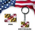 Maryland flag, Enamel pin, Flag Keychain, Adorable Collections State Flag, United States Emblem Flags, Keychains, Cute pins, Limited Edition - WORLDWIDE SOUVENIRS	