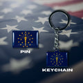 Indiana flag, Enamel pin, Flag Keychain, Adorable Collections State Flags, United States Flags, Keychains, Cute pins, Limited Edition - WORLDWIDE SOUVENIRS	